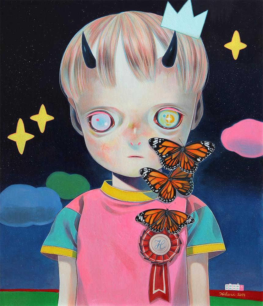 HIKARI SHIMODA, Children of this planet 24, 2014, Oil on cotton, mounted on board, 45,5cm x 53cm